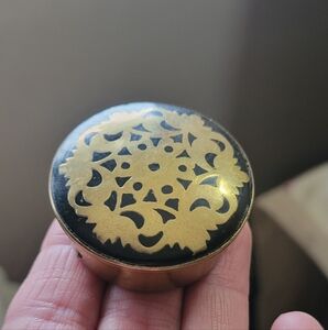 Vintage Brass Stash Box / India